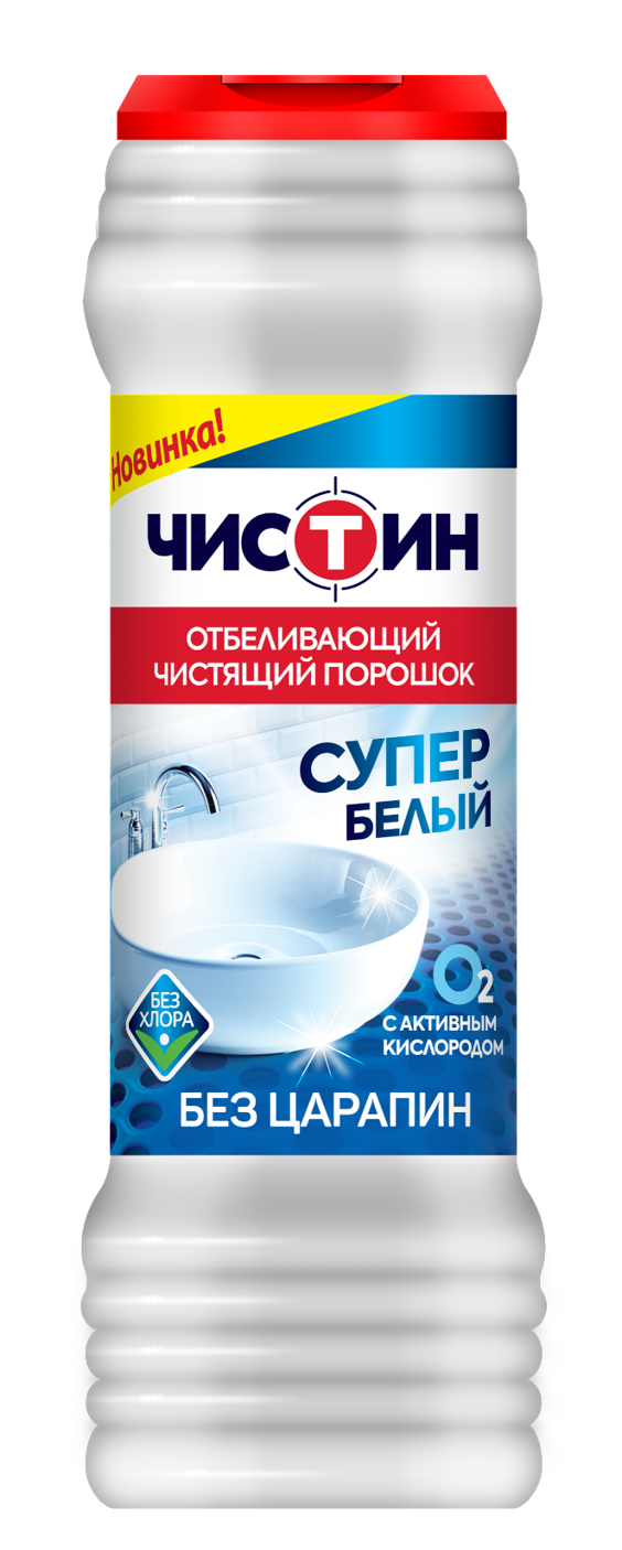 Чистин отбеливающий чистящий порошок супер белый 400 г