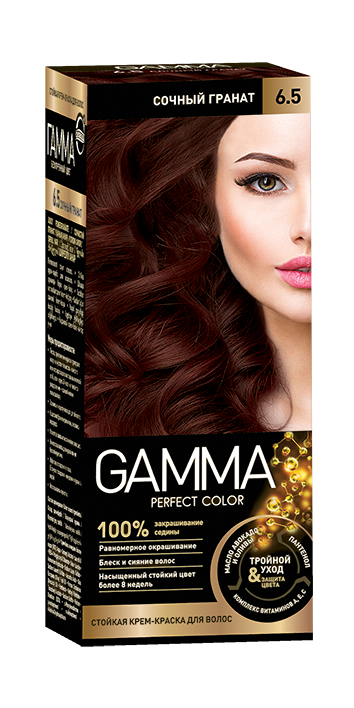 Gamma Perfect Hair стойкая крем краска тон 6.5 сочный гранат