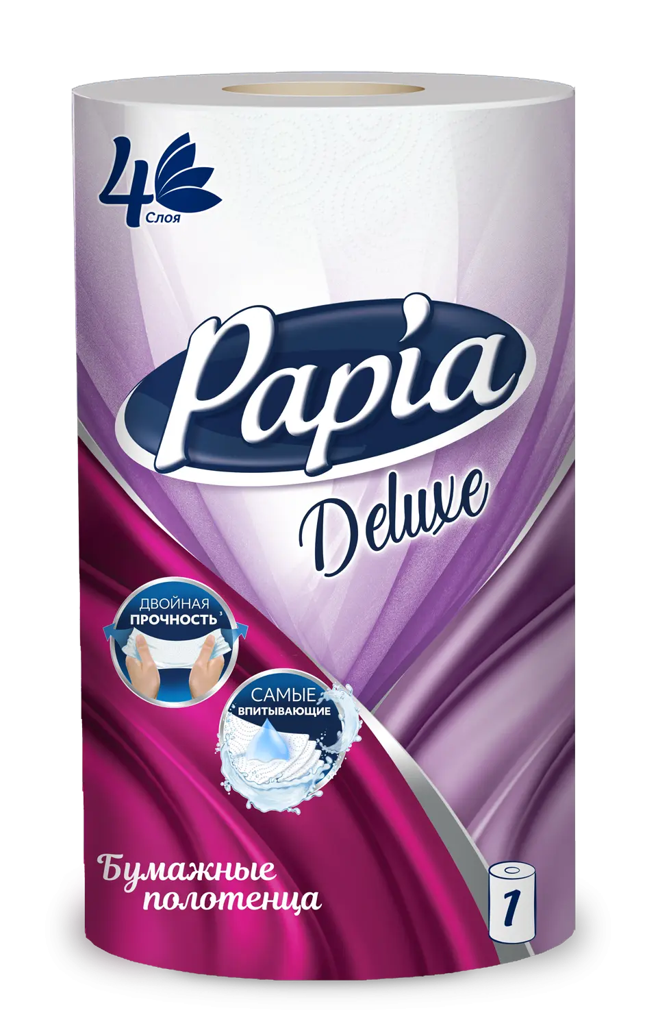Papia deluxe бумажные полотенца белые четырёхслойные 1 шт