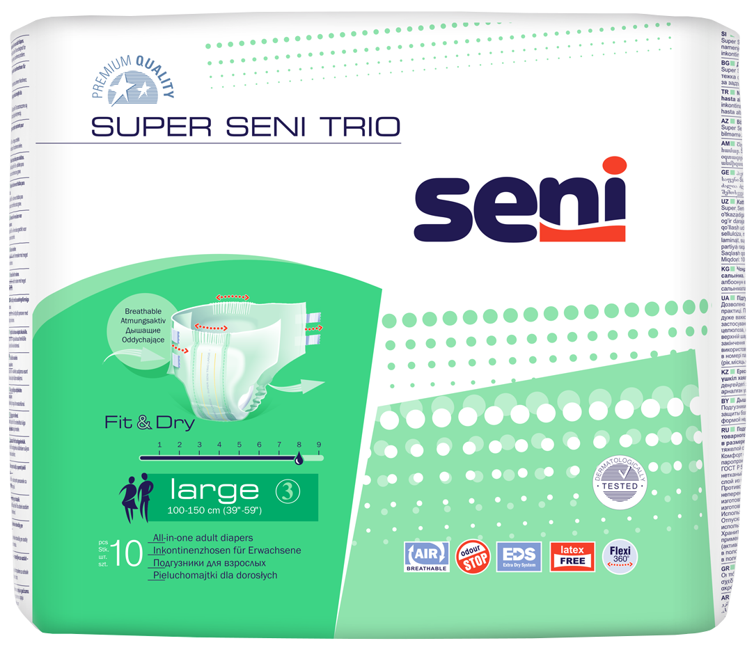 Подгузники BELLA SUPER SENI TRIO  Large по 10 шт