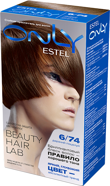Estel only стойкая краска гель д/волос 6/74 Тёмно русый коричнево медный