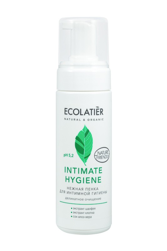 Ecolatier Нежная пенка для интимной гигиены Intimate Hygiene с экстрактами шалфея и хлопка, 150 мл