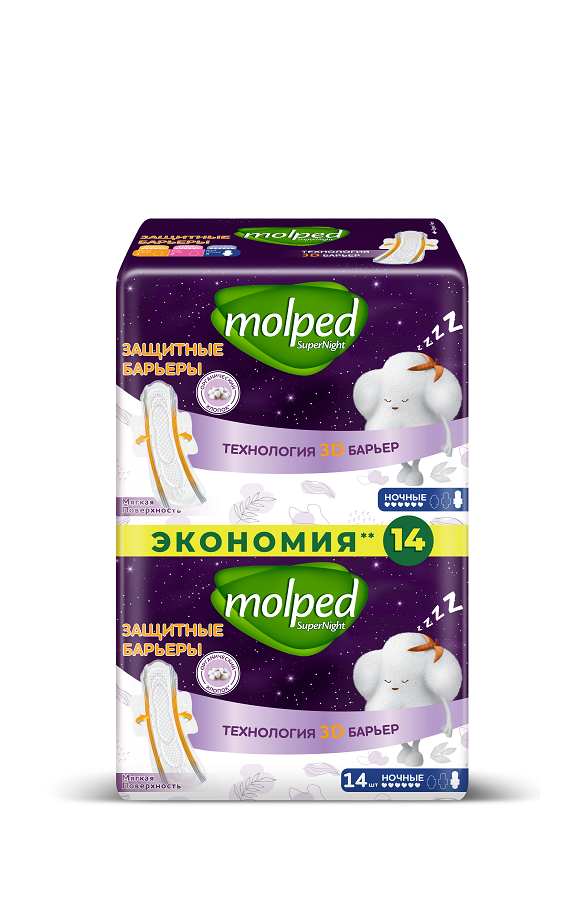 Molped прокладки женские гигиенические ночные 14шт