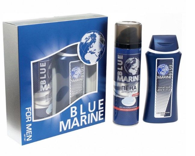 Blue Marine под набор шампунь 250 мл  пена для бритья 200 мл муж