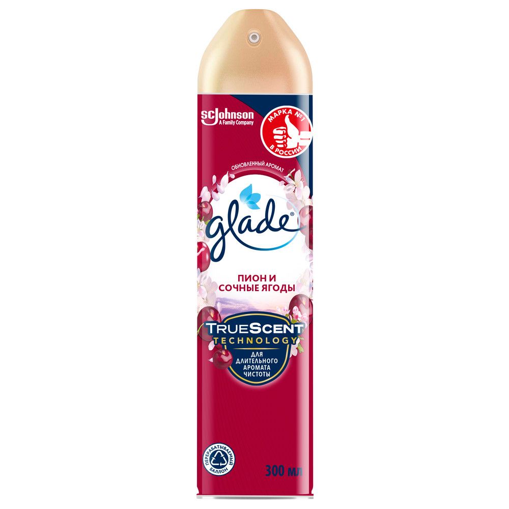 Glade освежитель воздуха аэрозоль пион и сочные ягоды 300 мл