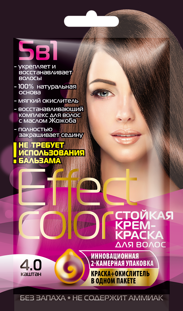 Effect Сolor краска для волос тон 4.0 каштан