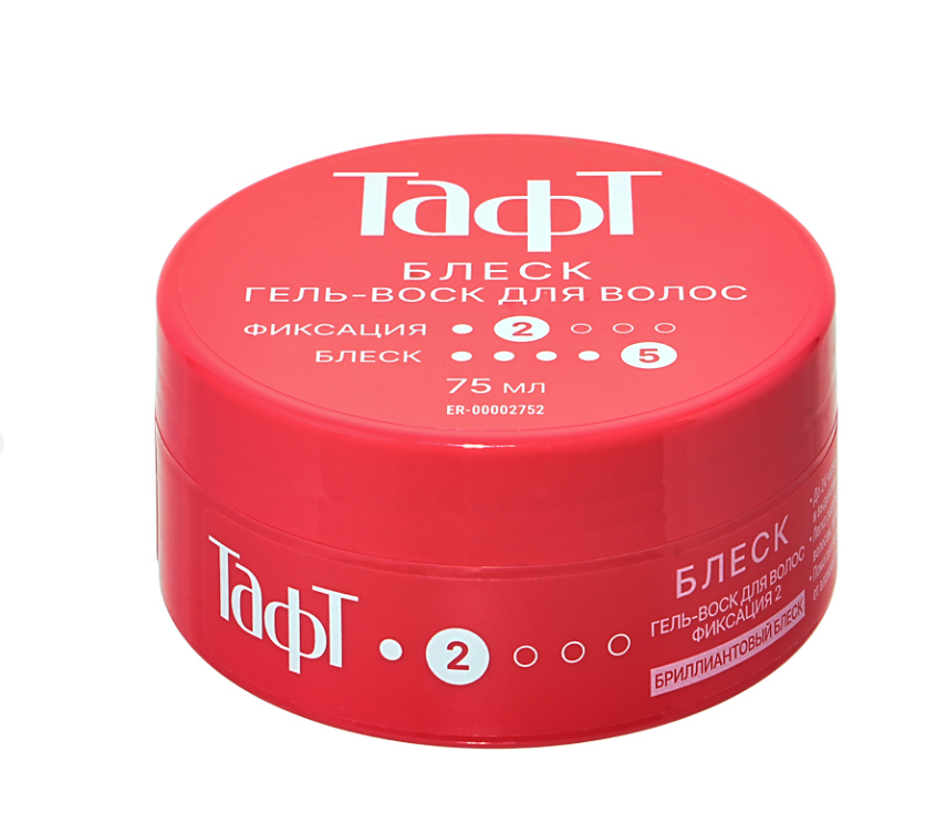 Тафт блеск гель воск для укладки в банке красный 75 мл