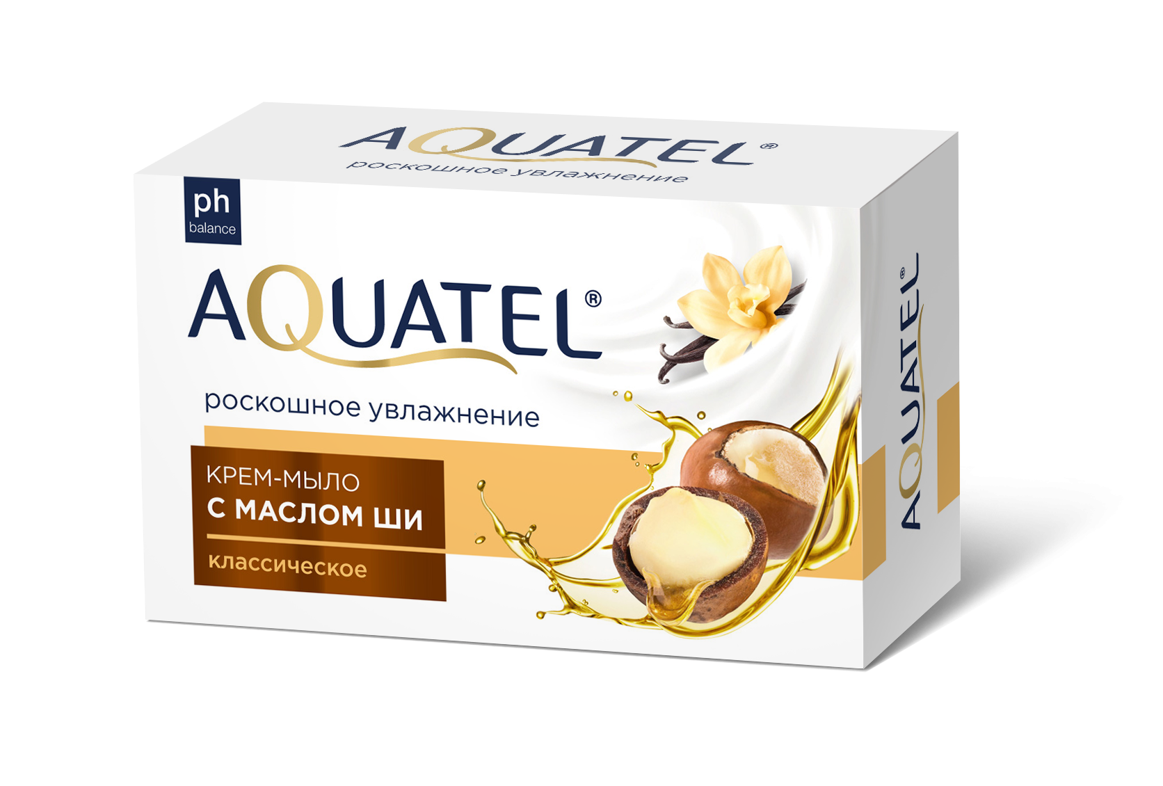 AQUATEL крем мыло твердое классическое масло ши 90 г