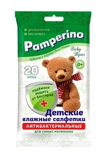 Pamperino №20 детские антибактериальные салфетки