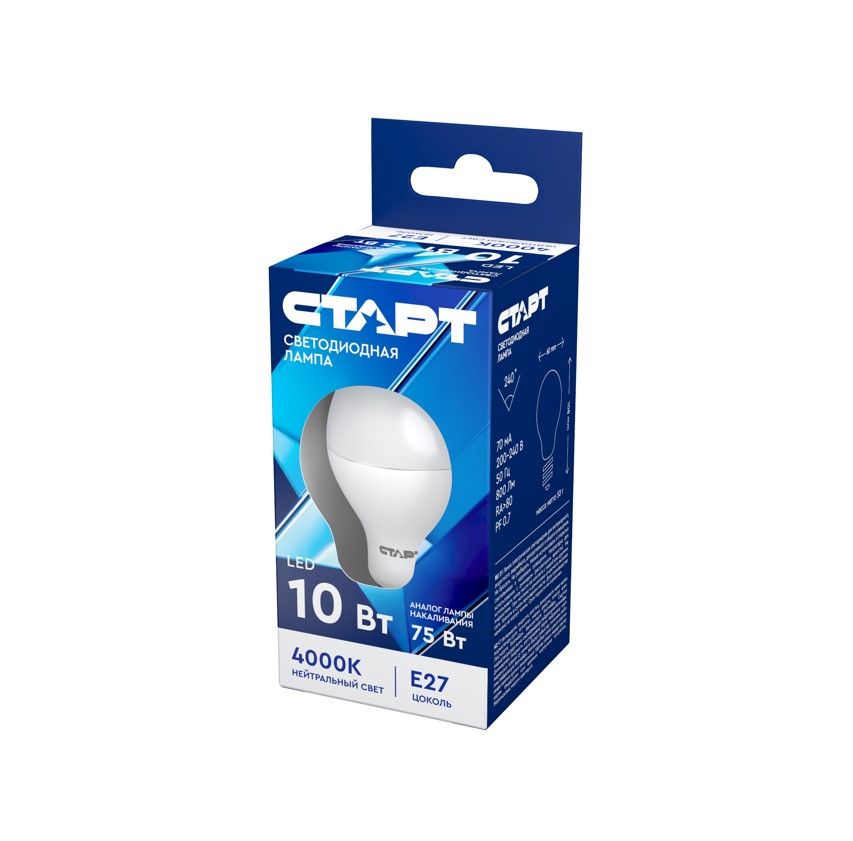 Старт лампа светодиодная ECO LEDGLSE27 10W 40