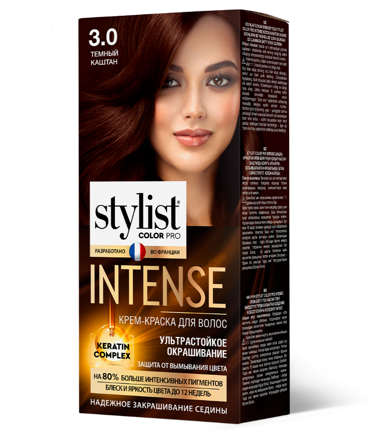 Краска для волос STYLIST COLOR PRO INTENSE тон 3.0 Темный каштан