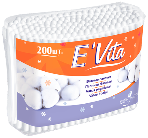 BELLA Ватные палочки 200шт п.пакет  ('E` Vita')