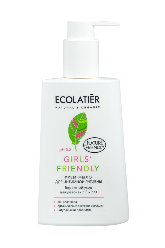 Ecolatier Для интимной гигиены Крем-мыло Girls' Friendly Бережный уход для девочек с 3-х лет, 250 мл