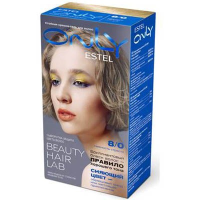 Estel only стойкая краска гель д/волос 8/0 светло русый