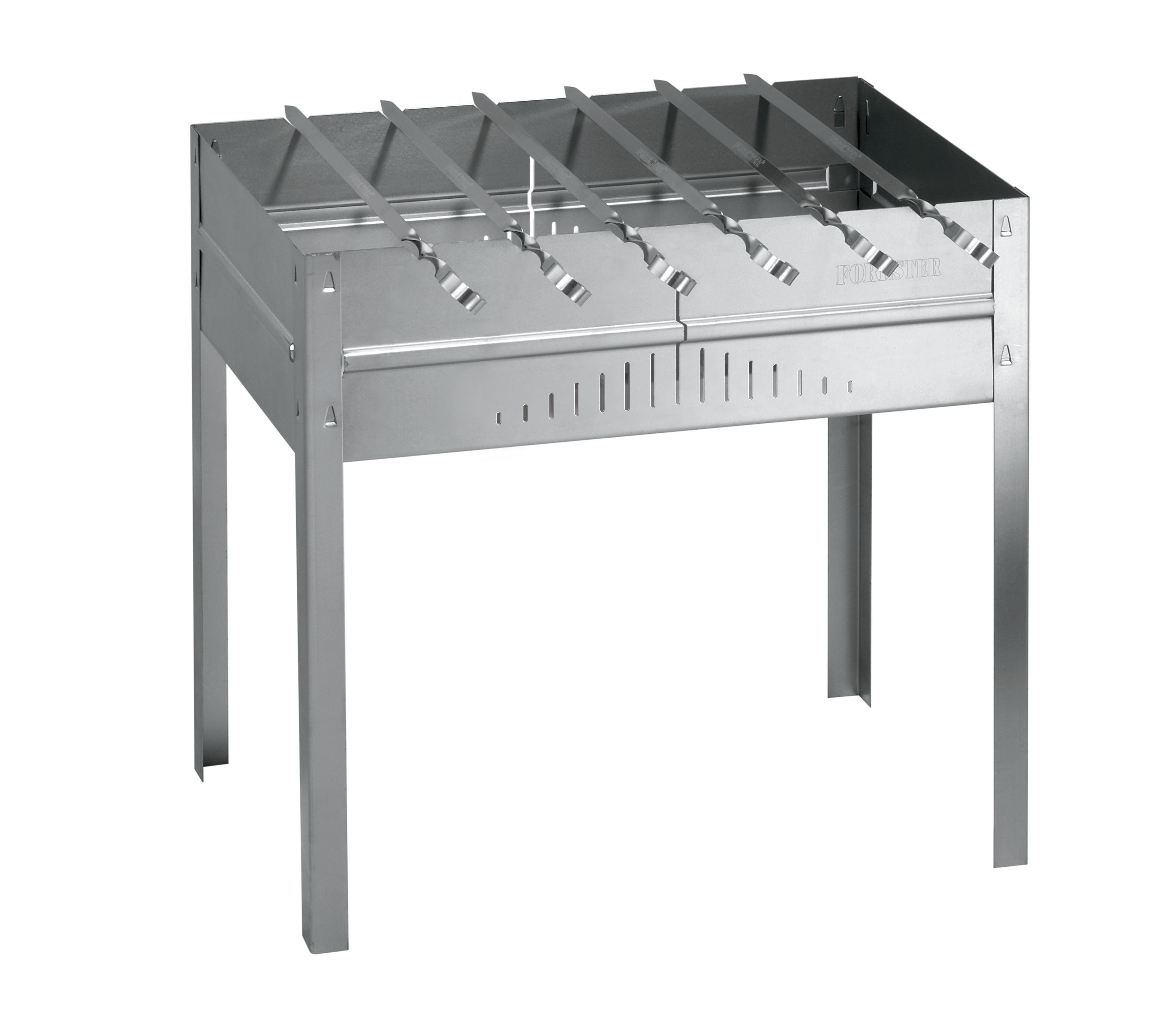 FORESTER Мангал разборный с ребрами жесткости + 6 шампуров (патент), с усиленным дном, 50*30*50 см (5)