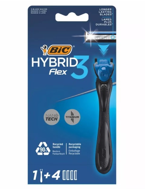 BIC FLEX 3 HYBRID Станок+4 кассеты (три лезвия)