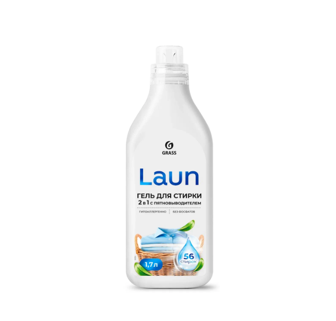 GraSS Laun гель для стирки 2 в1 с пятновыводителем 1,7 л