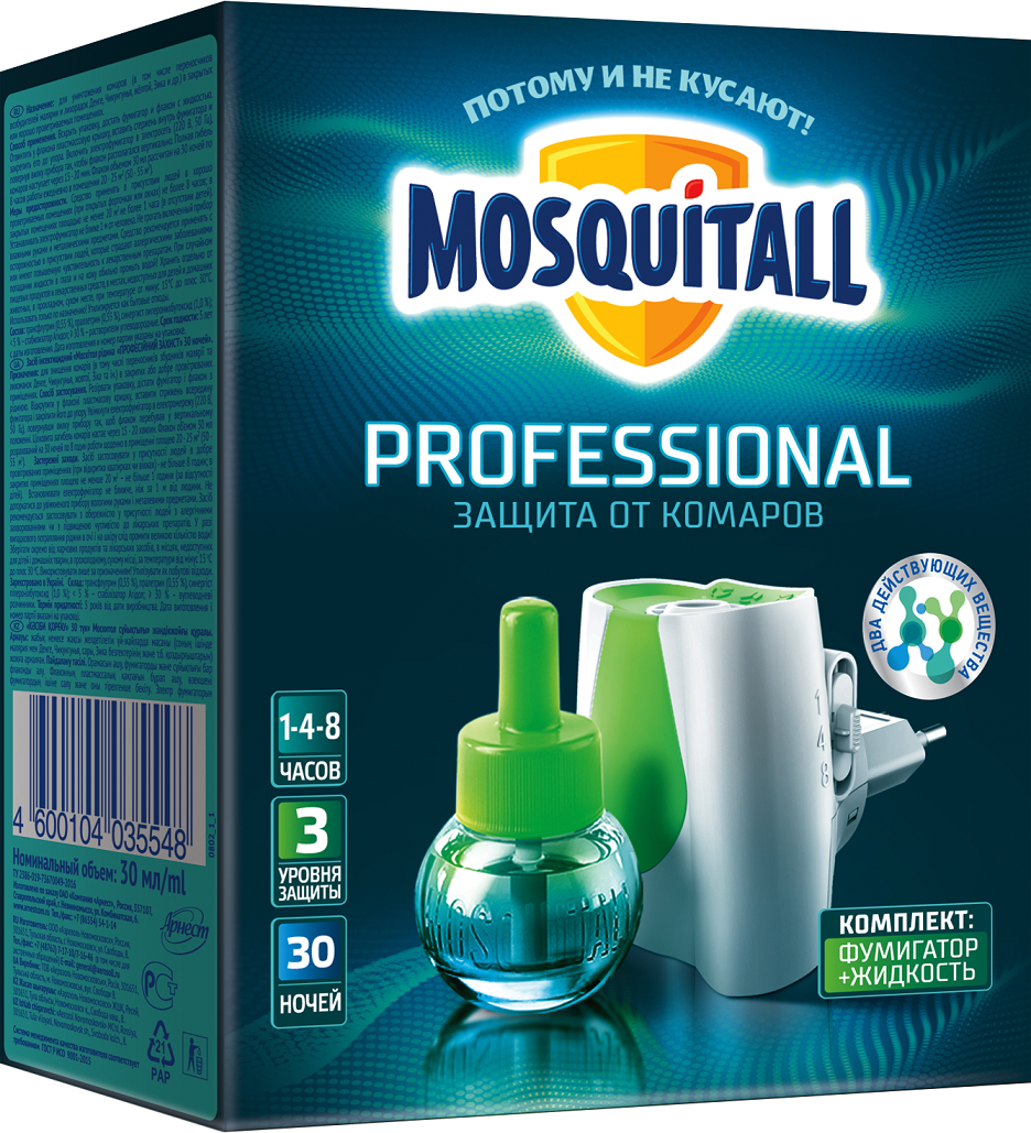 Mosquitall комплект проф защита электрофумигатор жидкость 30 ночей от комаров