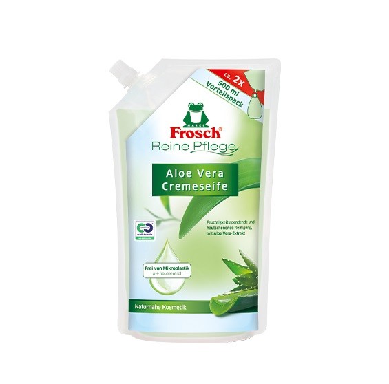 Frosch ухаживающее мыло для рук Алое Вера дой пак 500мл