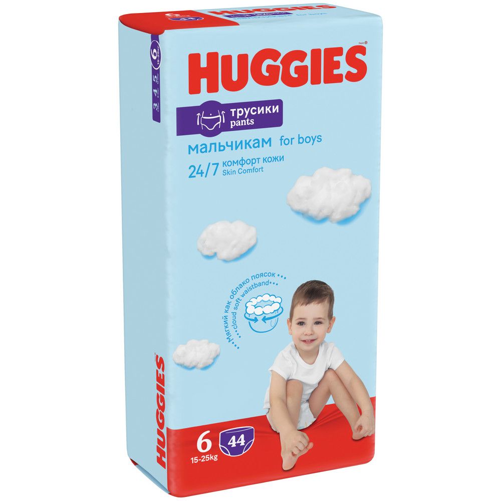 Huggies подгузники трусики для мальчиков 15-25 кг 6 размер 44 шт