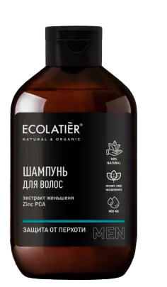 Ecolatier Мужской шампунь Защита от перхоти, 400 мл