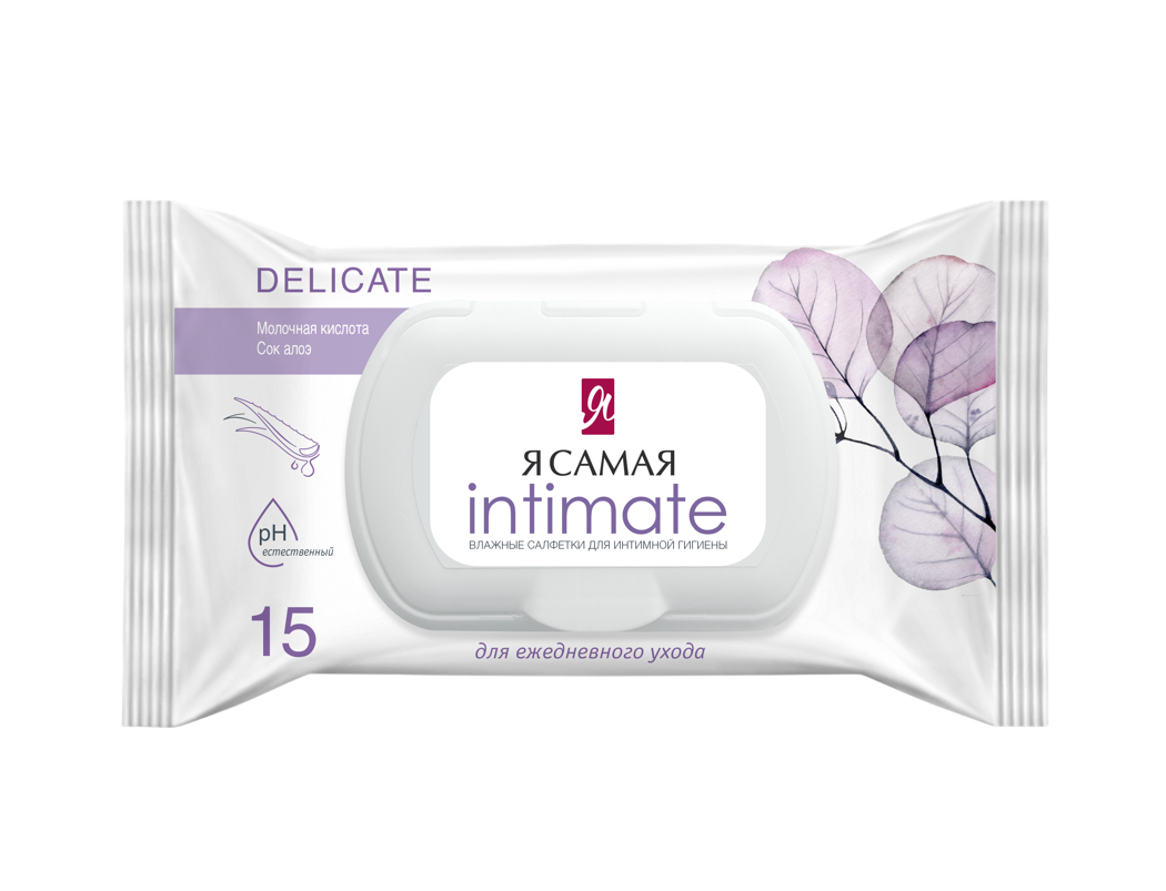 Я Самая влажные салфетки для интимной гигиены алоэ 15 шт