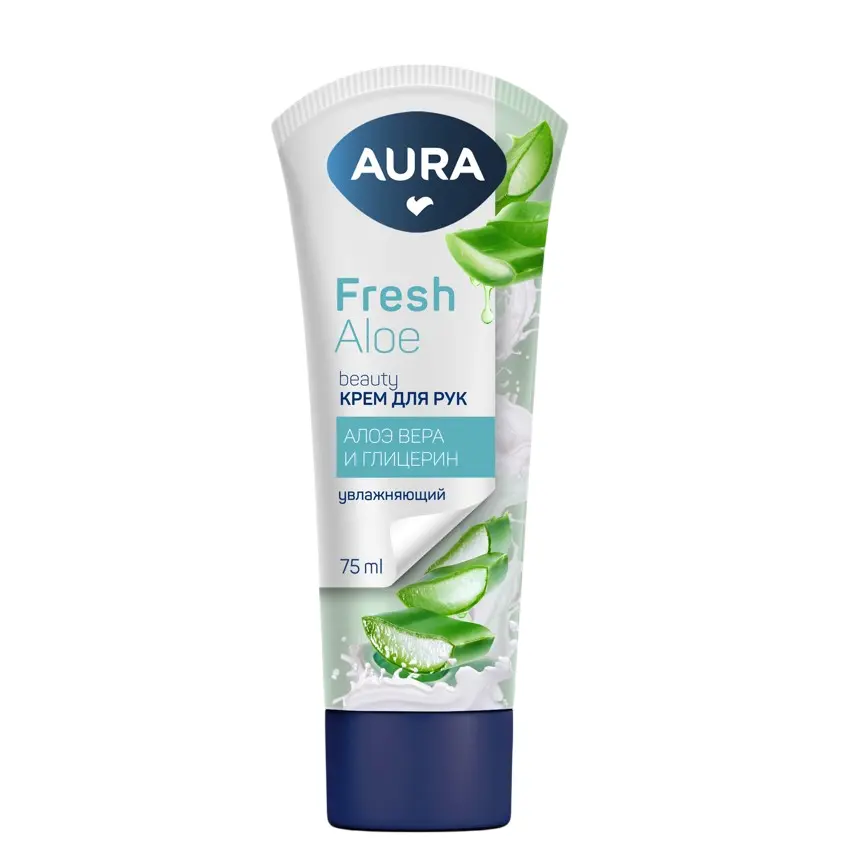 Aura beauty крем для рук увлажняющий с глицерином и экстрактом алоэ 75 мл