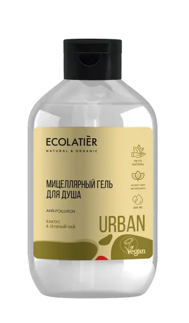 Ecolatier Мицеллярный гель для душа кактус & зеленый чай, 600 мл