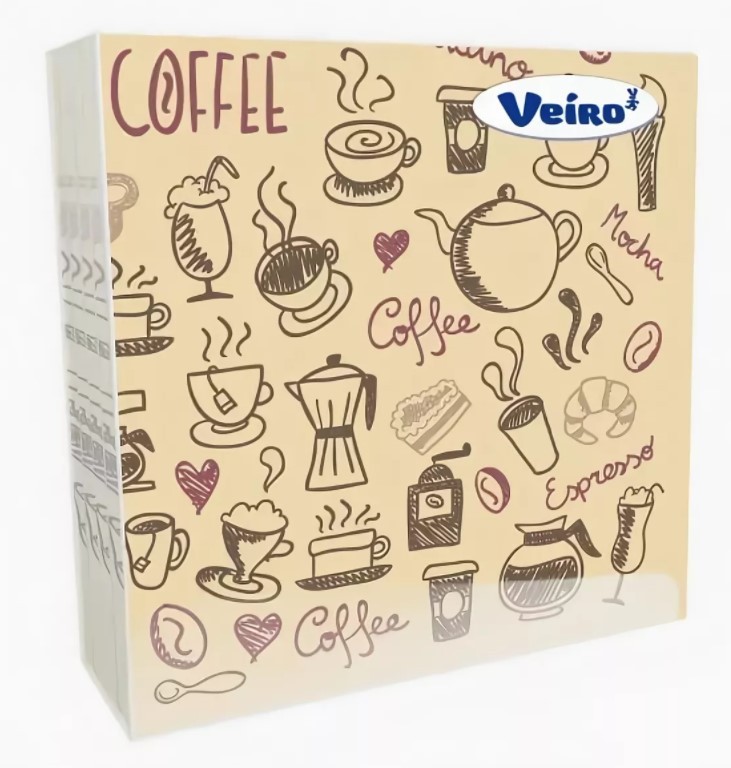 Veiro салфетки 3-слойные с рисунком 33*33 20 листов