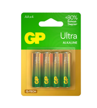 GP батарейки алкалиновые ultra alkaline AA/LR6 4 шт