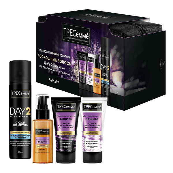 ПН ТРЕСеммé восстановление и защита travel шампунь 45 мл кондиционер для волос 45 мл масло для волос 50 мл сухой шампунь 75 мл
