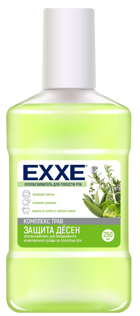 Exxe ополаскиватель полости рта  защита десен зеленый 250 мл