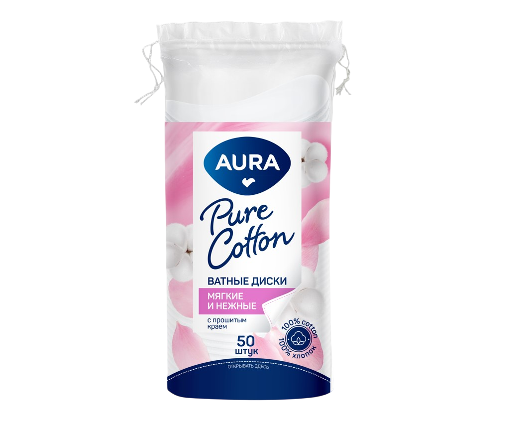 Aura ватные диски 50 шт
