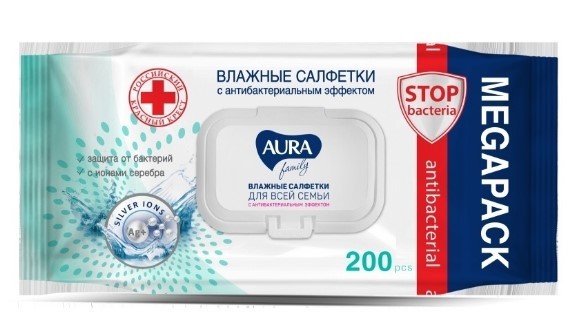 Aura family влажные салфетки для всей семьи big pack с крышкой 200шт
