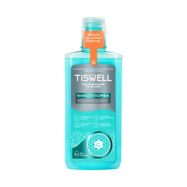Tiswell ополаскиватель для полости рта от кариеса для всей семьи 500 мл
