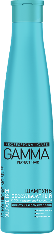 Gamma Perfect Hair бессульфатный шампунь с 3D гиалуроновой кислотой 350 мл