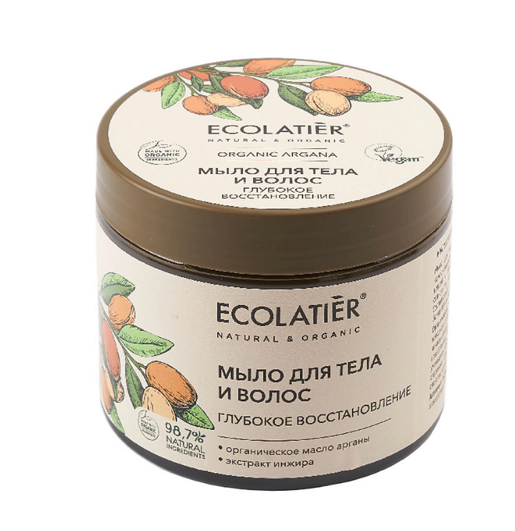 Ecolatier green мыло для тела и волос глубокое восстановление серия organic argana 250 мл