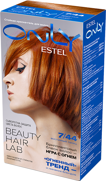Estel only стойкая краска гель д/волос 7/44 русый медный интенсивный