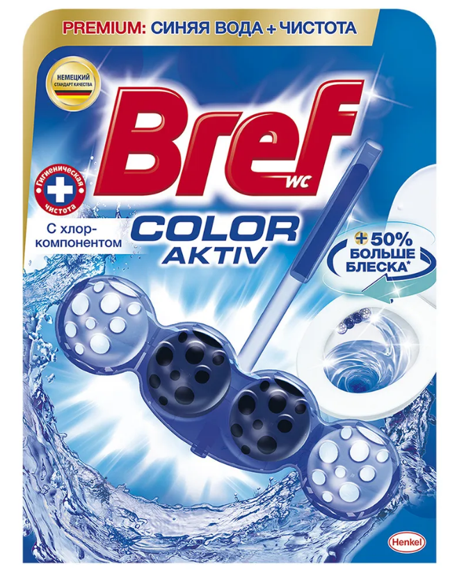 Bref color aktiv хлор чистящий блок для туалета  50 г