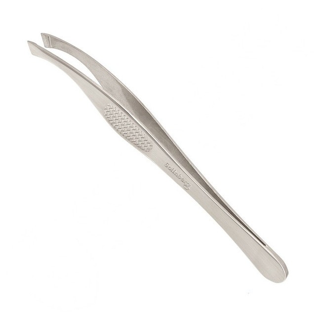 Solinberg пинцет для бровей 05 серебристый наклонное окончание