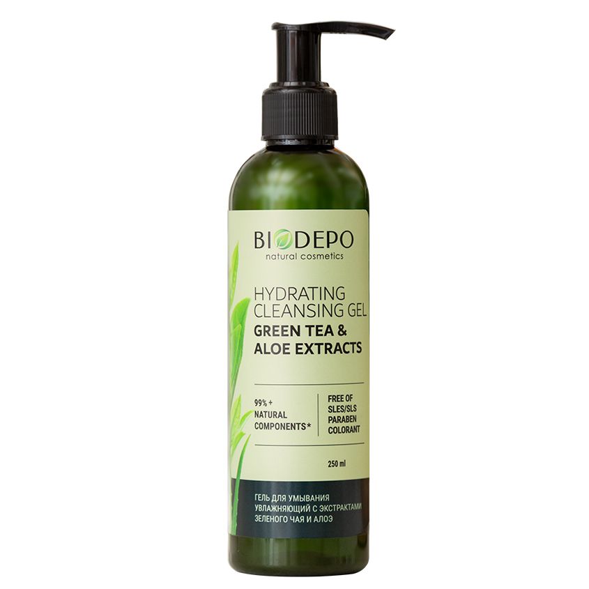 Biodepo гель для умывания увлажняющий с экстрактами зеленого чая и алоэ 250 мл