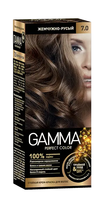 Gamma Perfect Hair стойкая крем краска тон 7.0 жемчужно русый