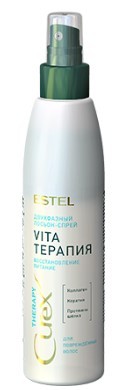 Estel curex  therapy двухфазный лосьон спрей vita терапия для повреждённых волос 200 мл