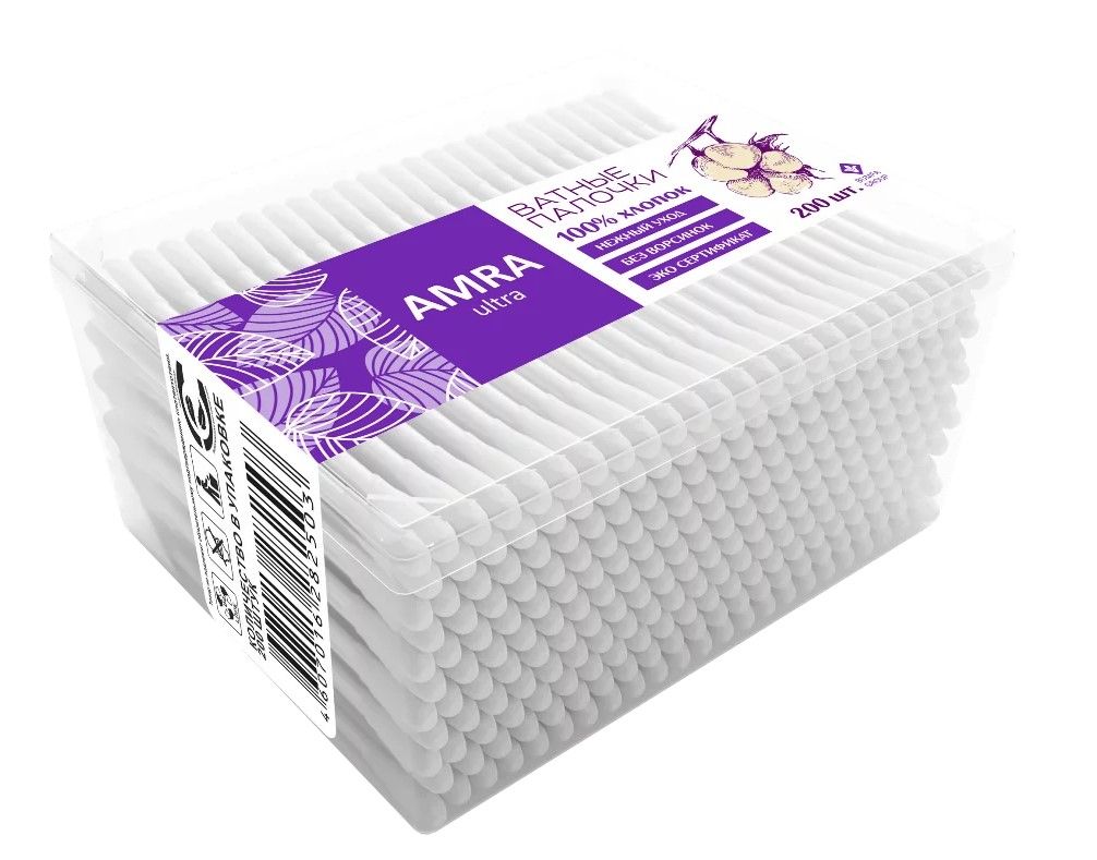Amra ватные палочки прямоуг 200 шт