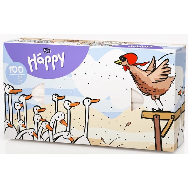 BELLA Платочки универсальные двухслойные (микс, 3 дизайна), 100 шт.уп. (Сибирь)