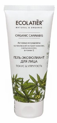 Ecolatier гель эксфолиант для лица серия organic cannabis 100 мл