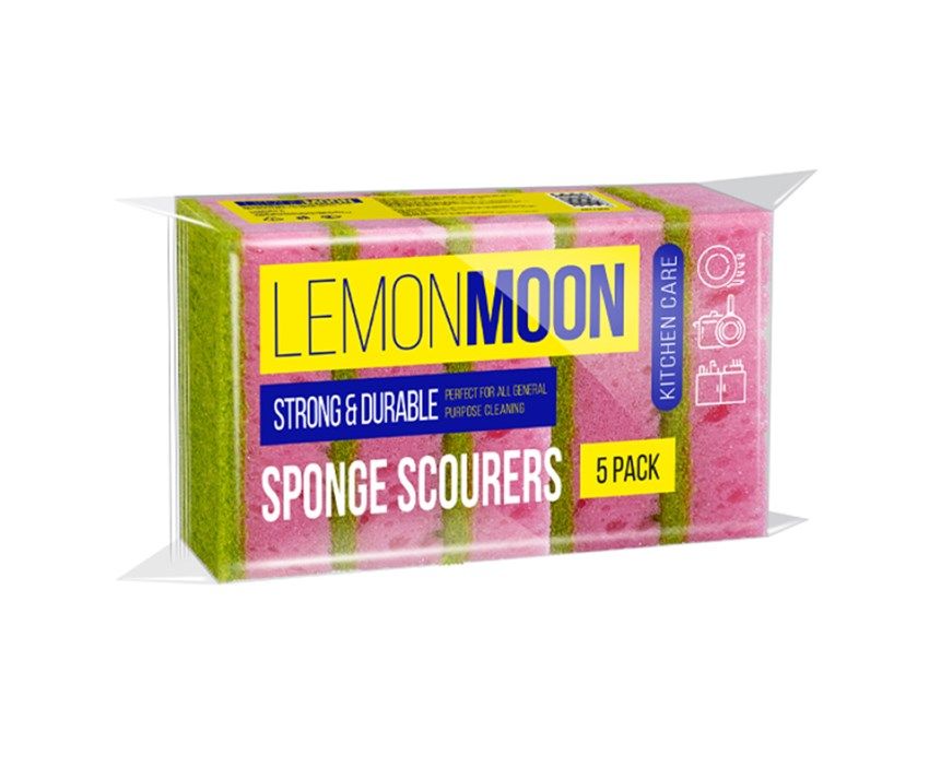 Lemon Moon губки для посуды крупнопористые 100 х 71 х 29 5 шт