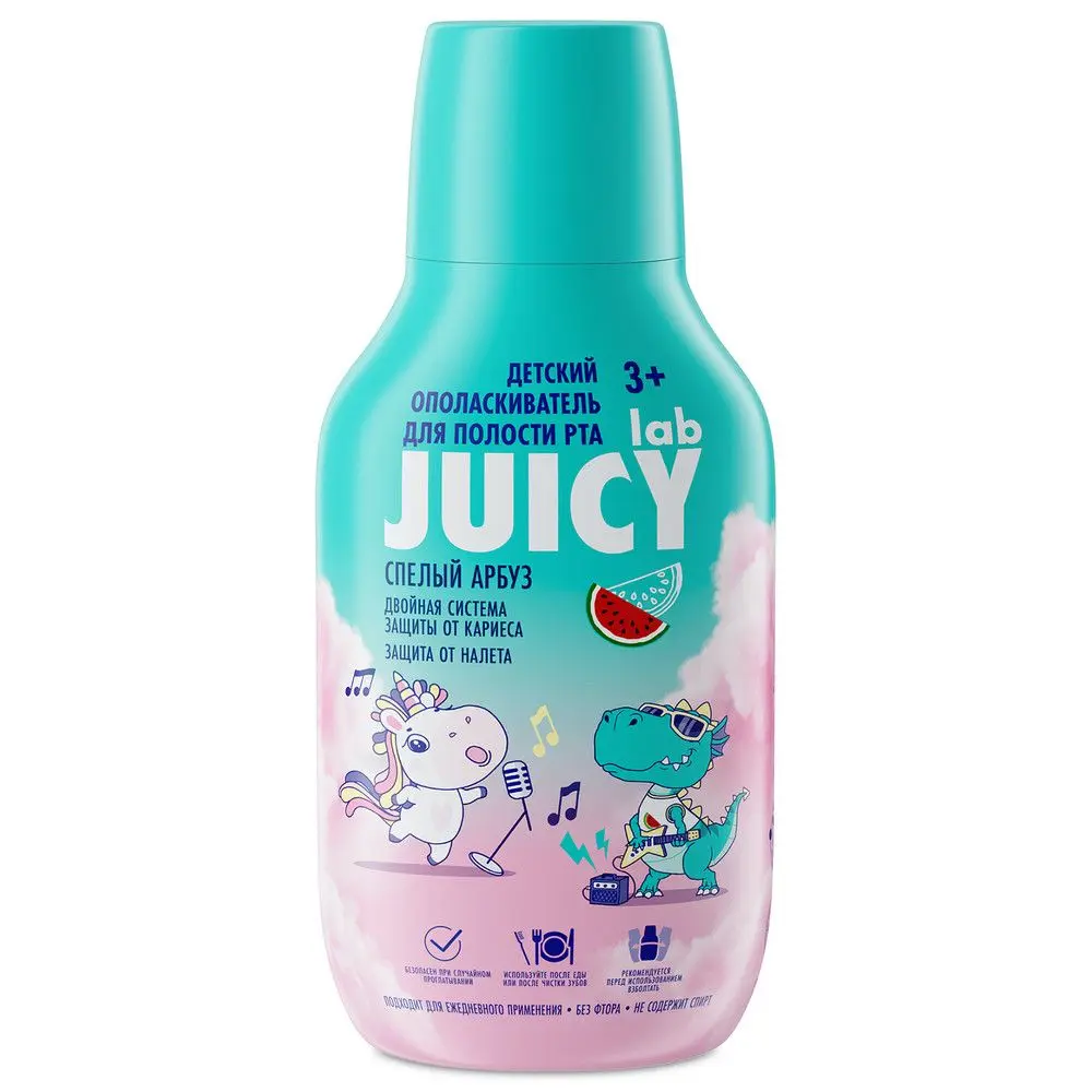 Juicy lab детский ополаскиватель для полости рта арбуз 250 мл