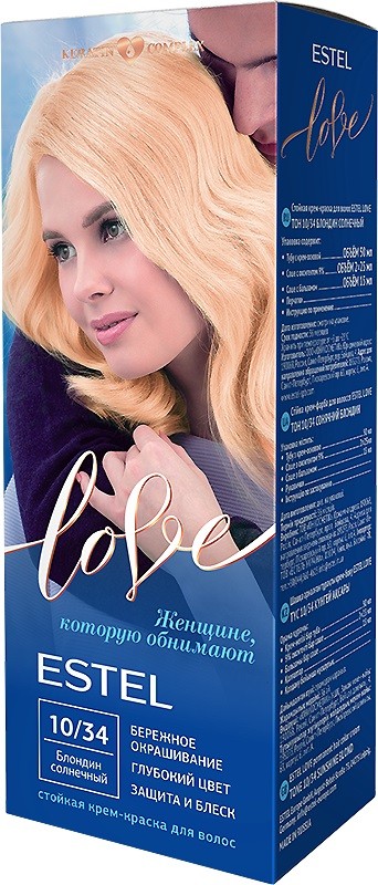Estel love крем краска 10/34 блондин солнечный