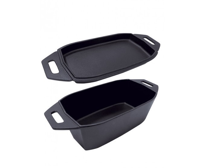 Forester кассероль чугунный для запекания с крышкой-сковородой 32х20х12см